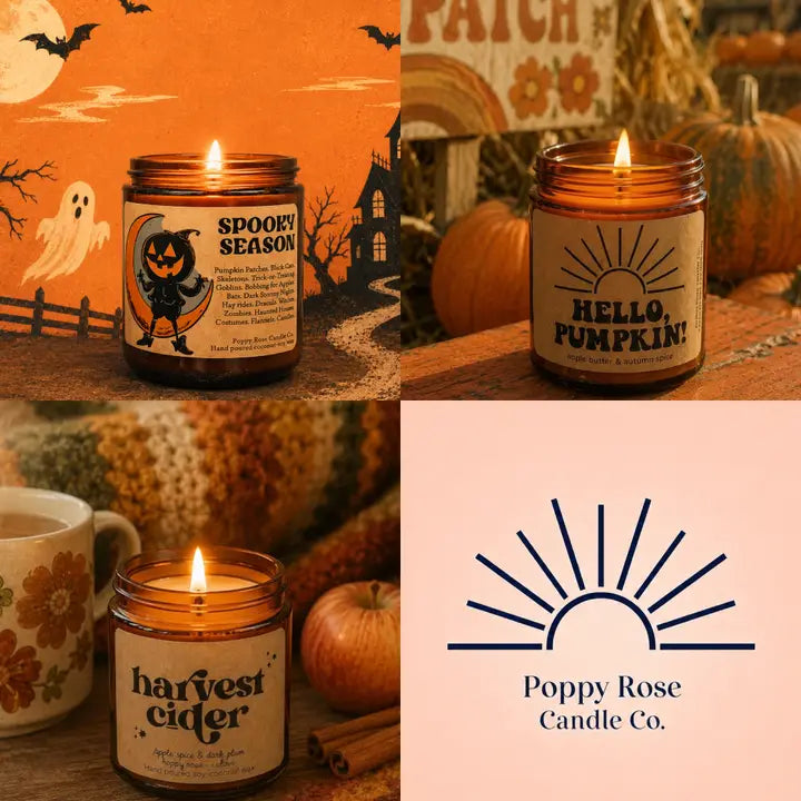 Hello Pumpkin 8oz Amber Candle
