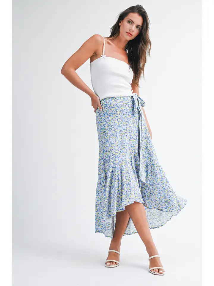 Berti Floral Wrap Skirt | Lilac
