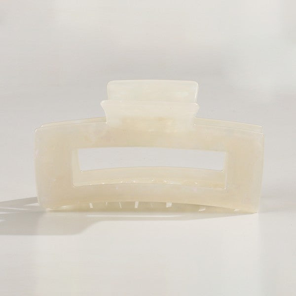 Luna Large Classic Rectangle Claw Clip | Pearl