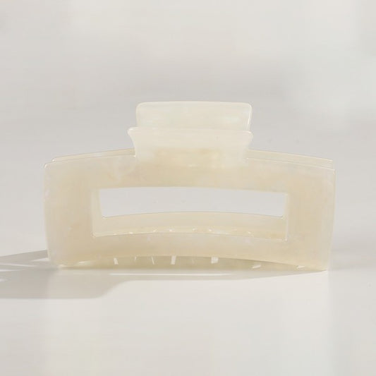 Luna Large Classic Rectangle Claw Clip | Pearl