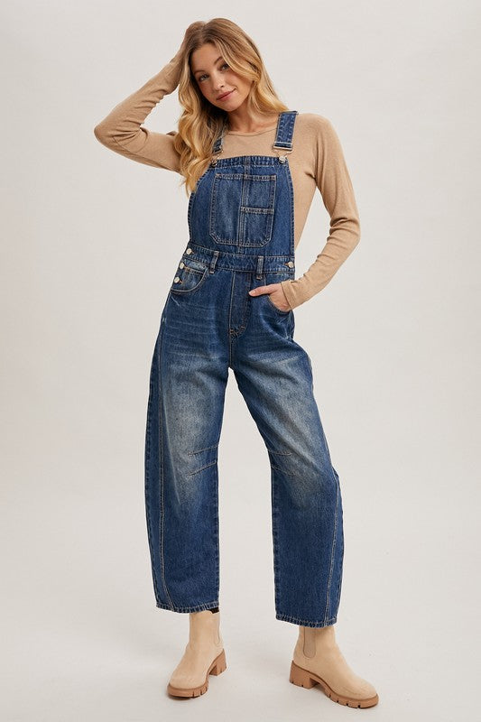 Moxie Barrel Overalls | Dk. Wash