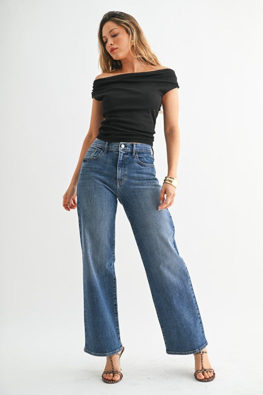 Adaline Loose Straight Jeans | Medium Wash