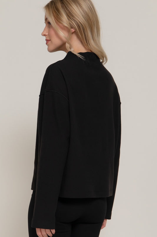Perfect Tones Bruched Rib Top | Black