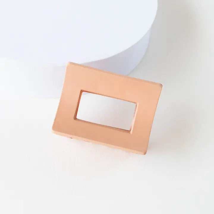 Matte Rectangle Shaped Claw Clip | Blush