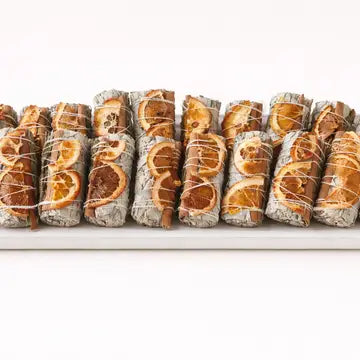White Sage With Orange Cinnamon Rosmary Smudge Sticks