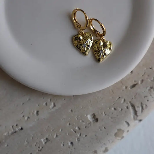 Starburst Heart Huggies | Gold