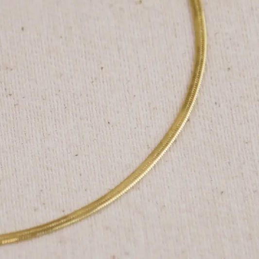 18k Gold Filled Herringbone Anklet