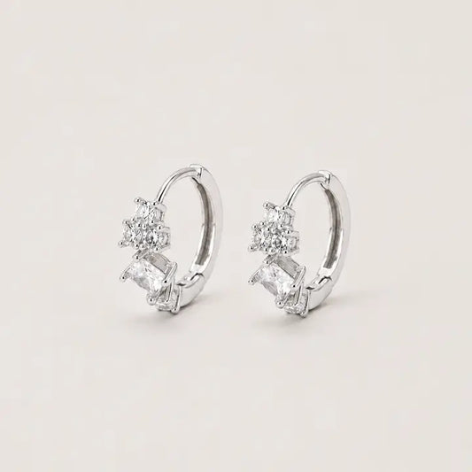 Lumi Cz Cluster Earrings | Silver