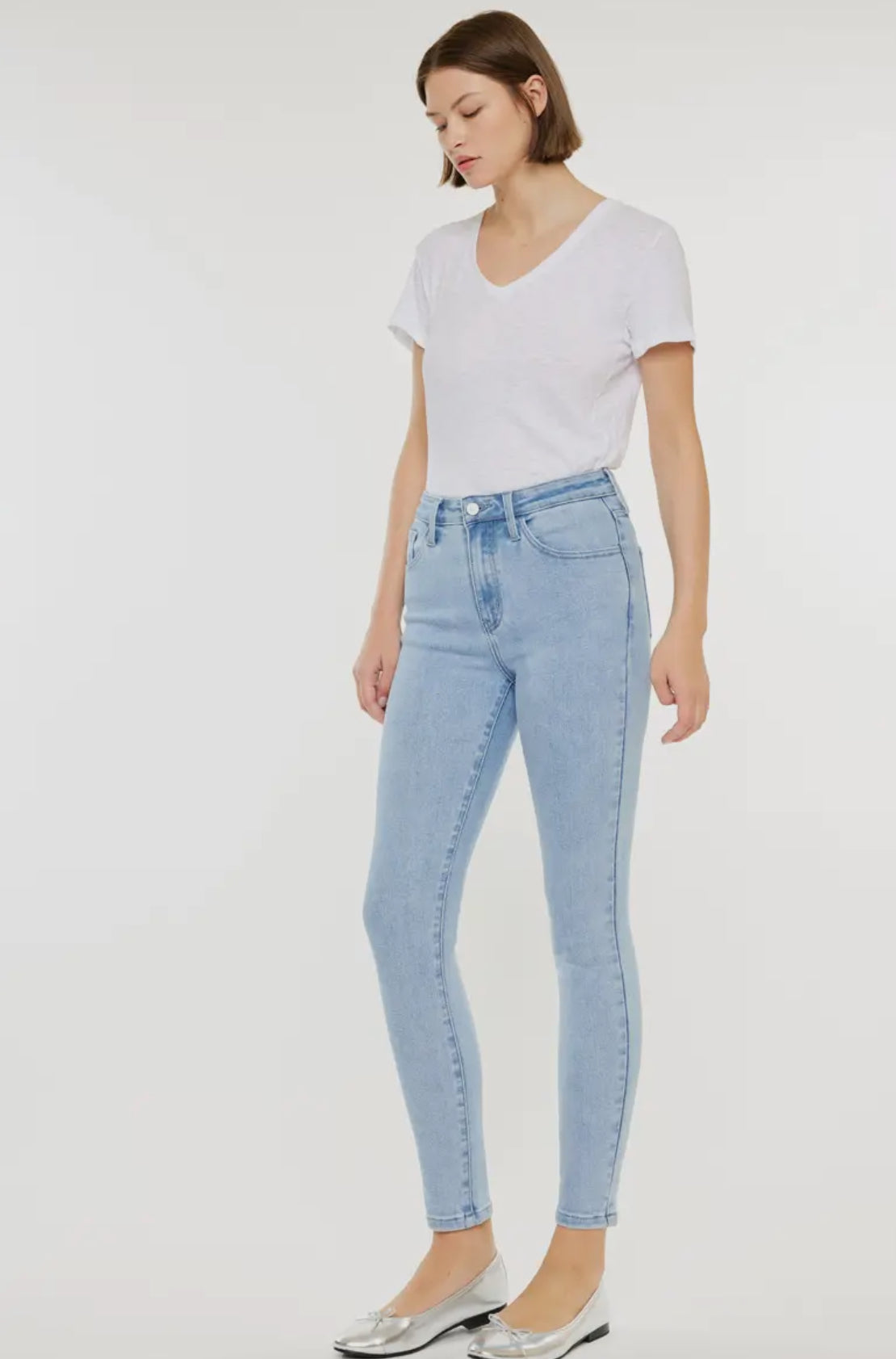 Kan Can High Rise Ankle Skinny | Light Wash