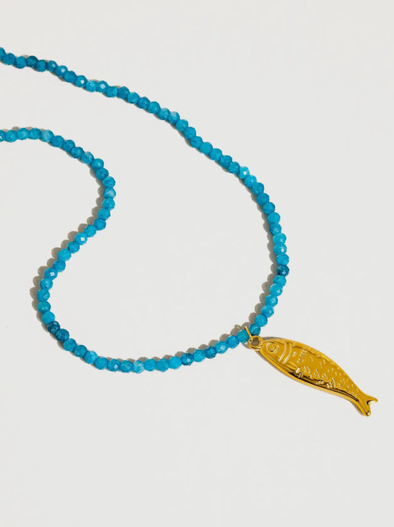 Flanerie Beaded Fish Charm Necklace