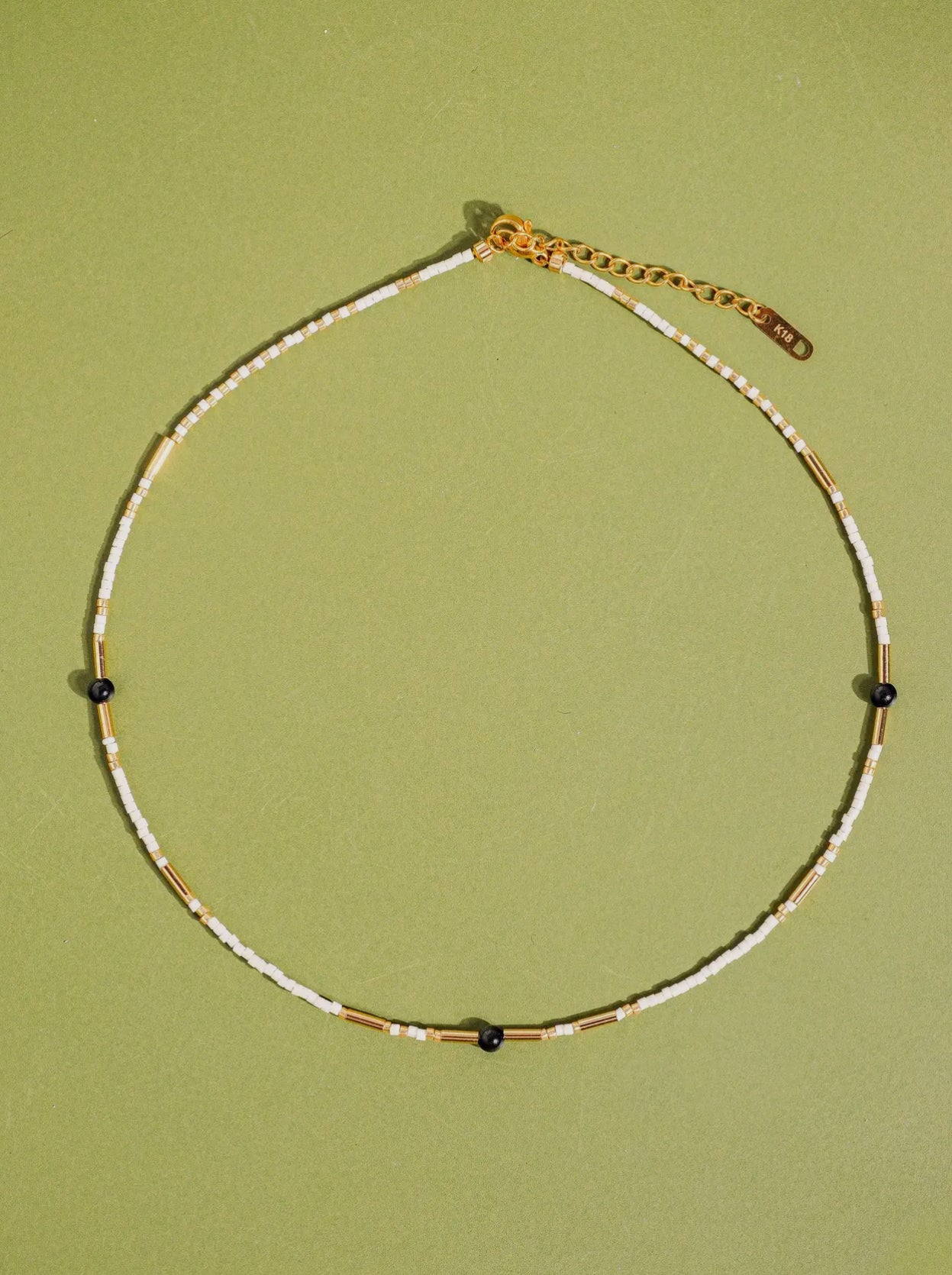 Flanerie Handmade Beaded Stack Necklace | White