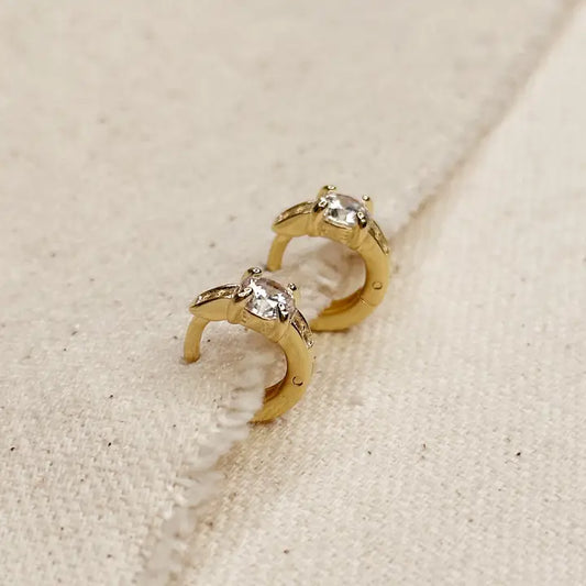 Mini Clicker With Cz Earrings