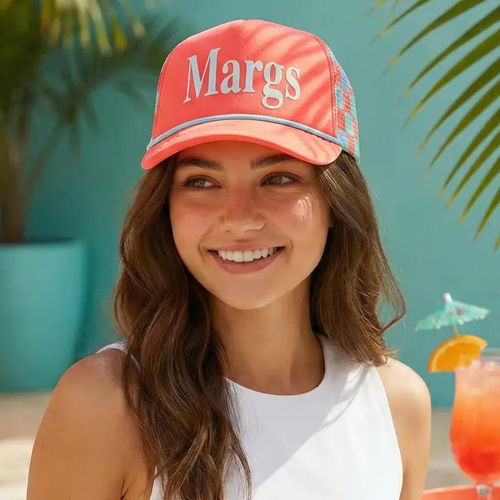 Margs Foam Mesh Back Trucker Hat | Coral