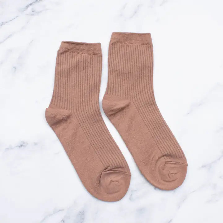 Lightweight Solid Socks | Brick