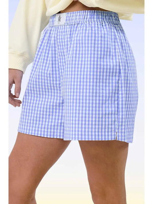 Banded Gingham Check Boxer Shorts | Blue Beyond