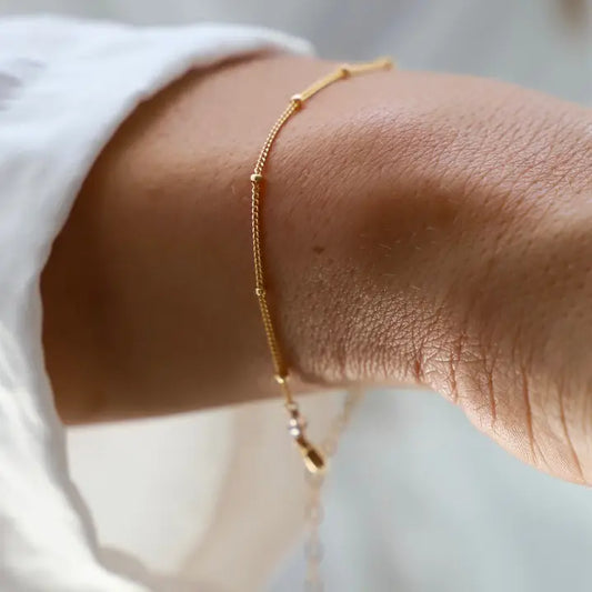 14k Delicate Ball Chain Bracelet | Gold