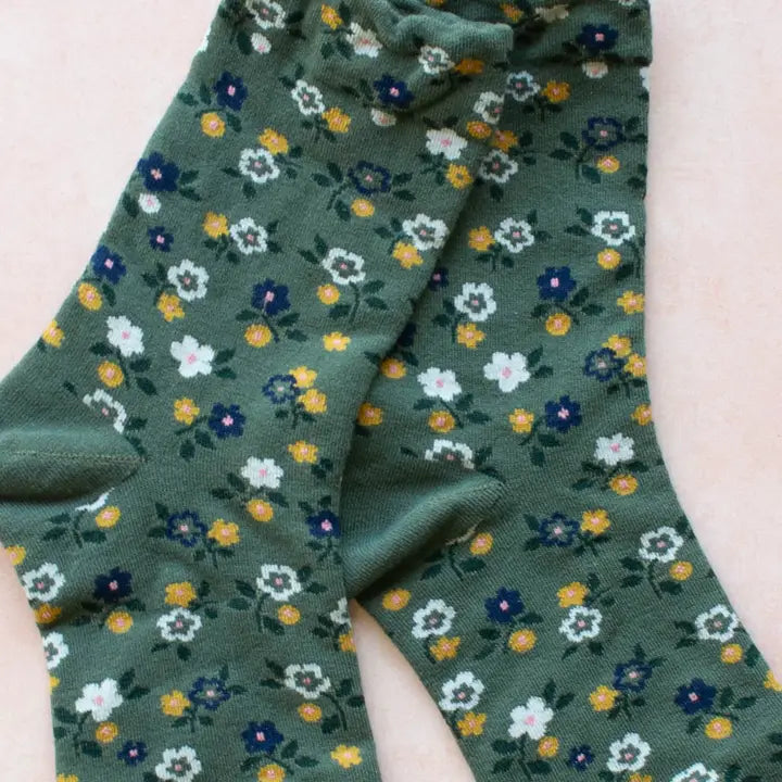 Garden Flower Socks | Green