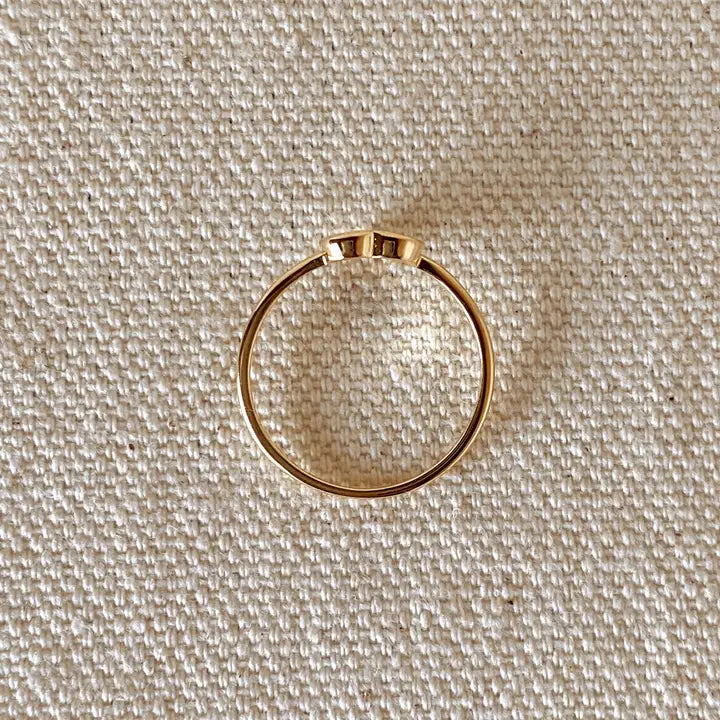 18k Gold Filled Dainty Cz Heart Ring
