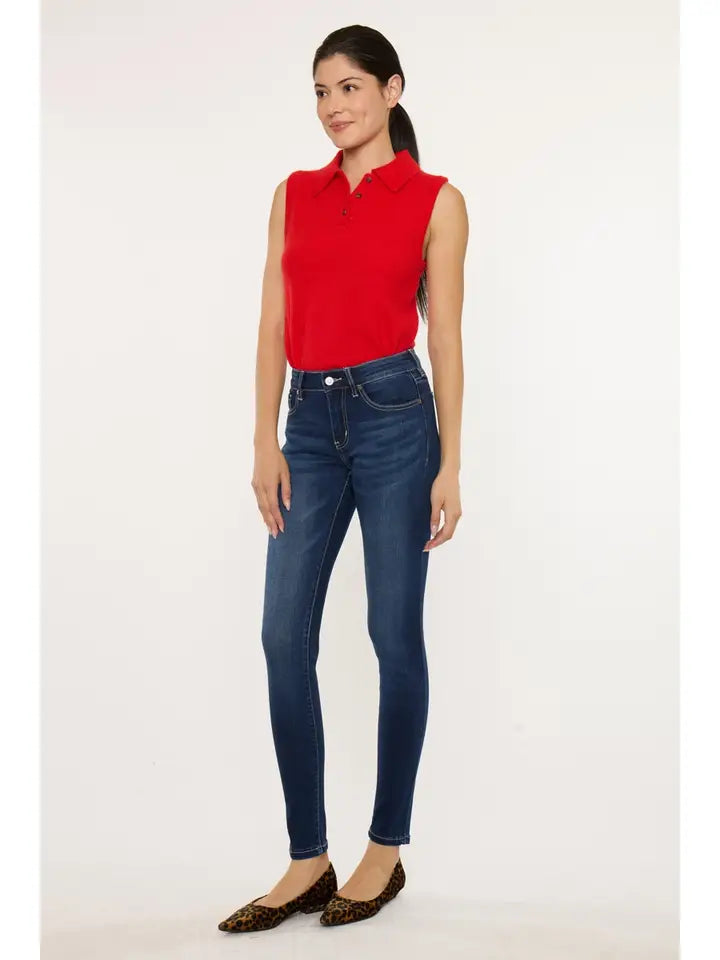 Nora Mid Rise Super Skinny Jeans | Dark Wash