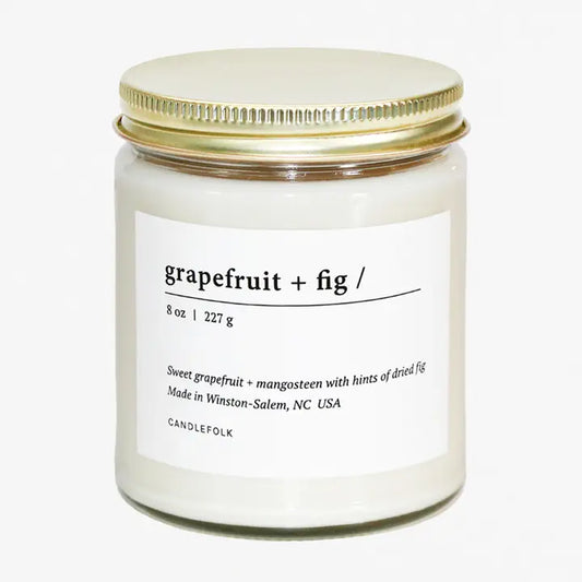 Grapefruit and Fig 8 Oz Soy Candle