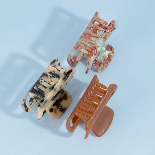 Cut Out Jaw Hair Clips | Blue/Amber