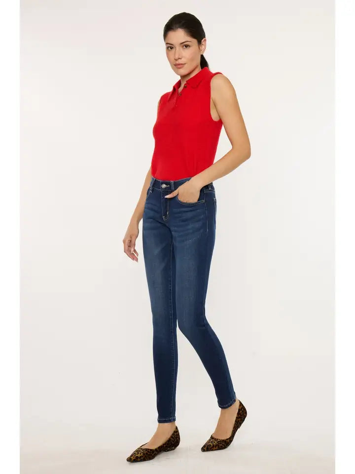 Nora Mid Rise Super Skinny Jeans | Dark Wash