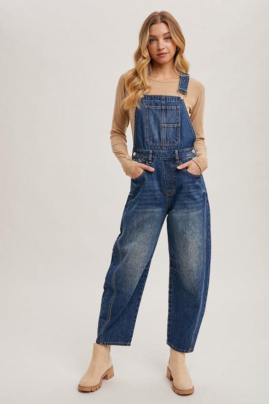 Moxie Barrel Overalls | Dk. Wash