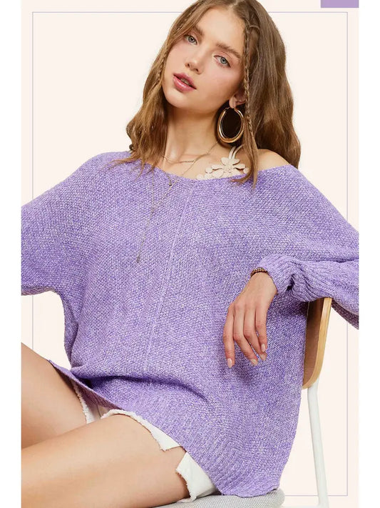 Soft Lightweight V-Neck Sweater Top | Taro