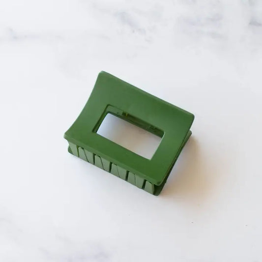 Matte Rectangle Shaped Claw Clip | Olive