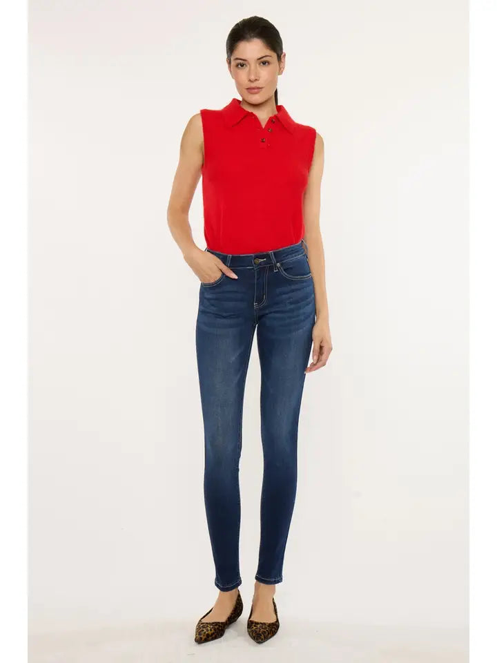 Nora Mid Rise Super Skinny Jeans | Dark Wash