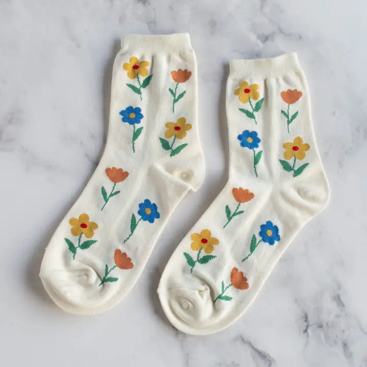 Favorite Flower Socks | Cream