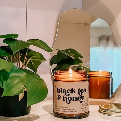 Black Tea & Honey 8oz Amber Jar Candle