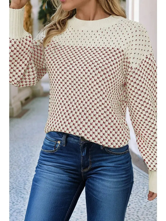 Ruby Lantern Sleeve Sweater | Red