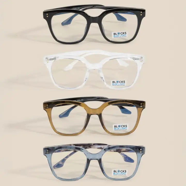 Gradient Frame Blue Light Filter Glasses | Clear