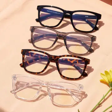 Square Keyhole Bridge Blue Light Glasses | Grey
