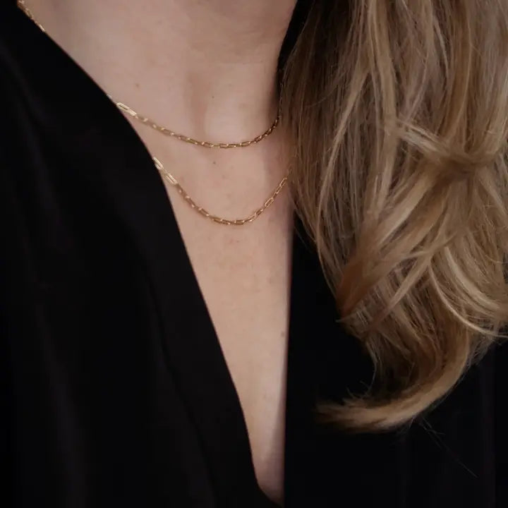 18K Gold Filled Mini Paperclip Chain