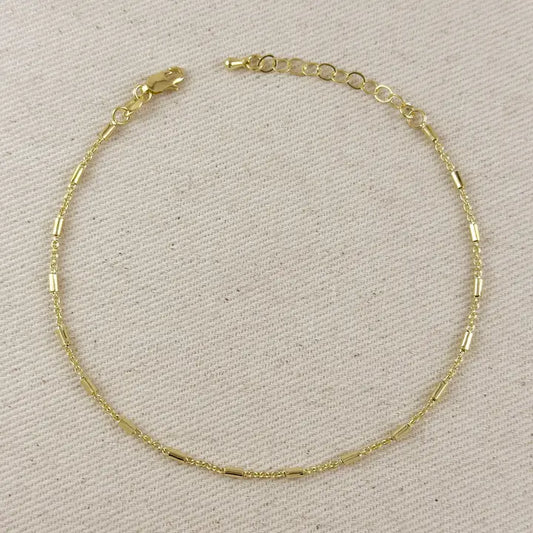 18k Gold Filled Mini Tube Chain Anklet