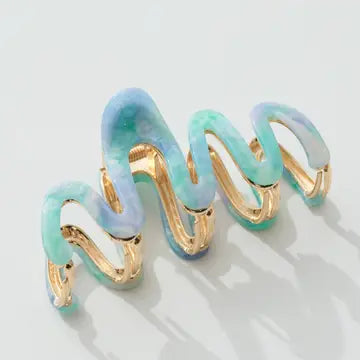 Willow Island Sun Metal Claw Clip Lg | Blue Hawaiian