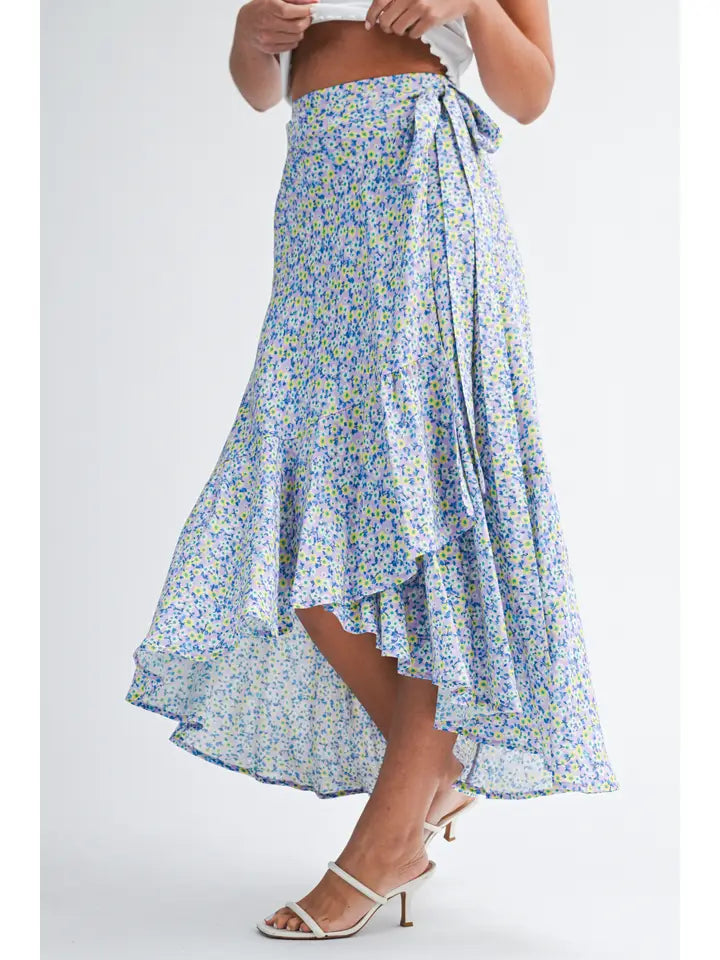 Berti Floral Wrap Skirt | Lilac
