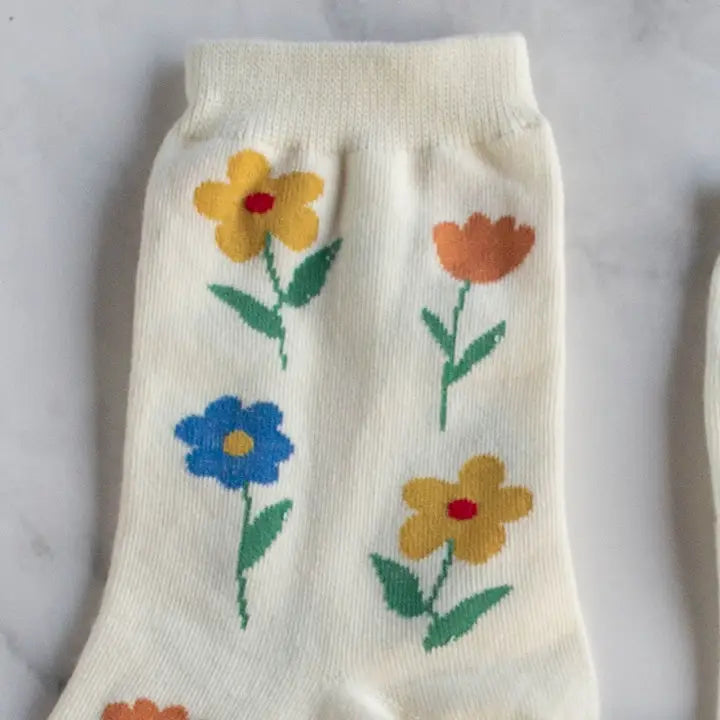 Favorite Flower Socks | Cream