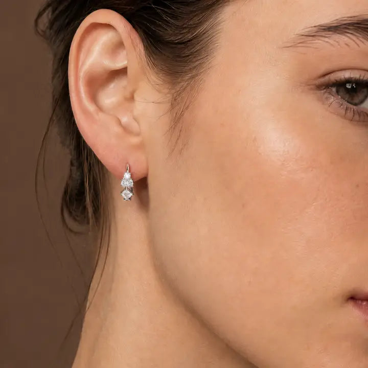 Lumi Cz Cluster Earrings | Silver