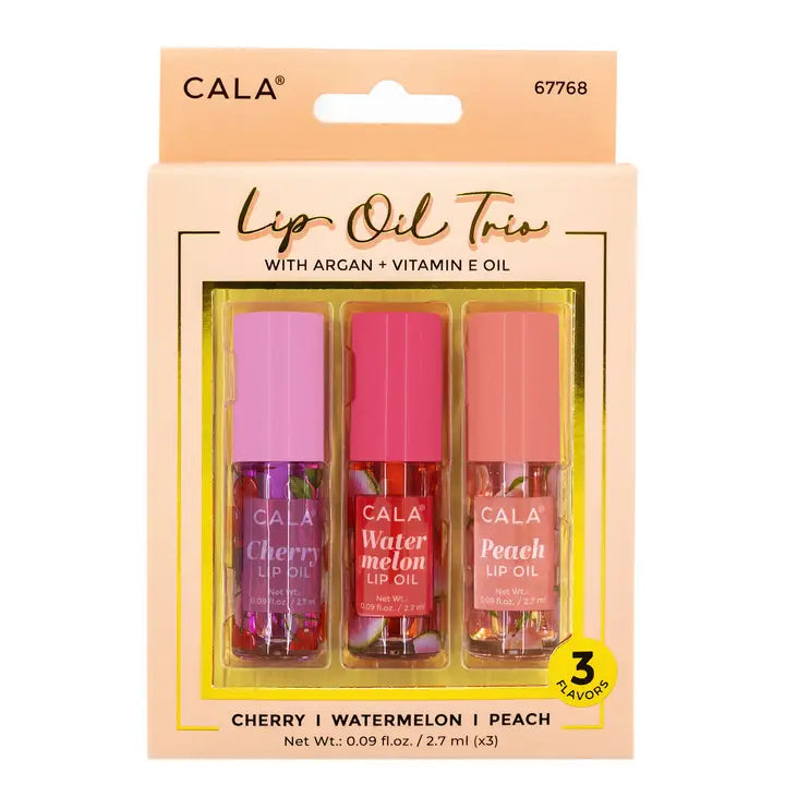 Cala Fruity Tinted Lip Oil Trio | Cherry | Watermelon | Peach
