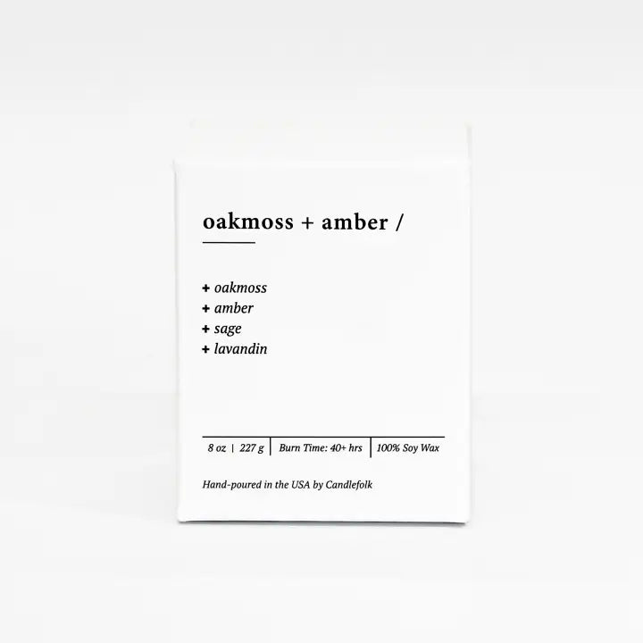 Oakmoss and Amber 8 Oz Soy Candle