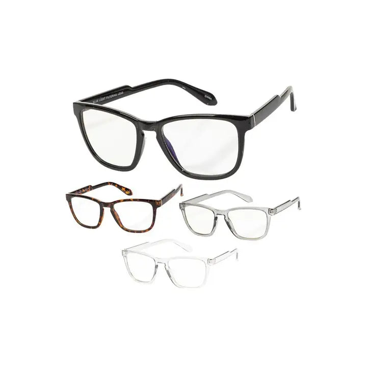 Square Keyhole Bridge Blue Light Glasses | Clear