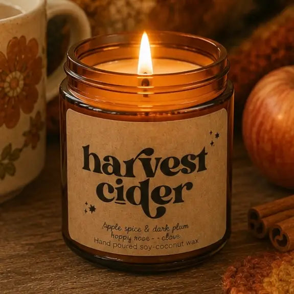 Harvest Cider 8oz Amber Candle