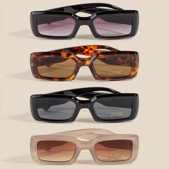 Thick Frame Rectangle Sunglasses | Black