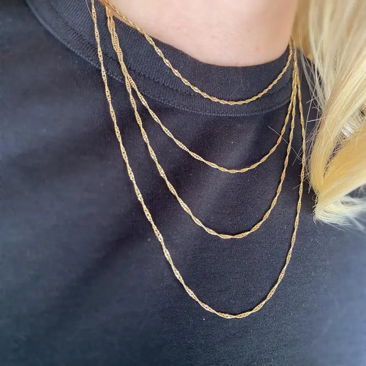 18K Gold Filled Singapore Chain