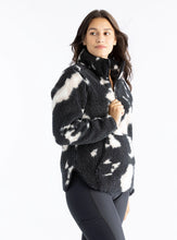 Load image into Gallery viewer, Liv Outdoor Winter Sherpa Pullover | Black Bleach Tie Dye
