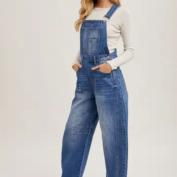 Moxie Barrel Overalls | Med. Wash