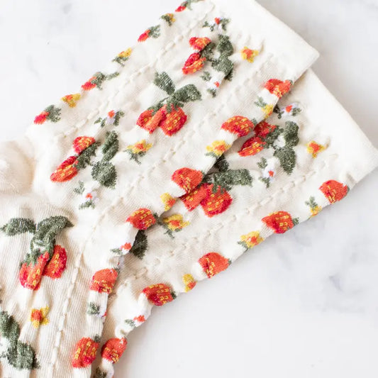 Strawberry Farm Socks | Cream